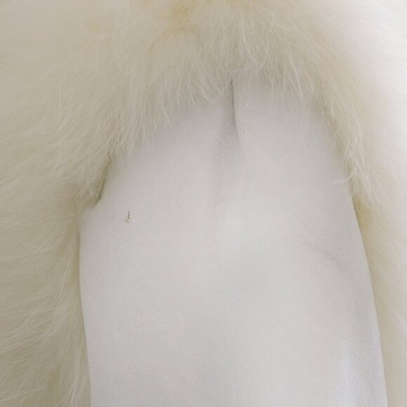 *SOLD* Vintage creme fox and white leather bomber jacket - Picture 6 of 10